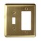 Amerelle Wall Plate, Number of Gangs: 2 gang Stamped Steel, Brushed Finish, Brass 154TR - alternate 1